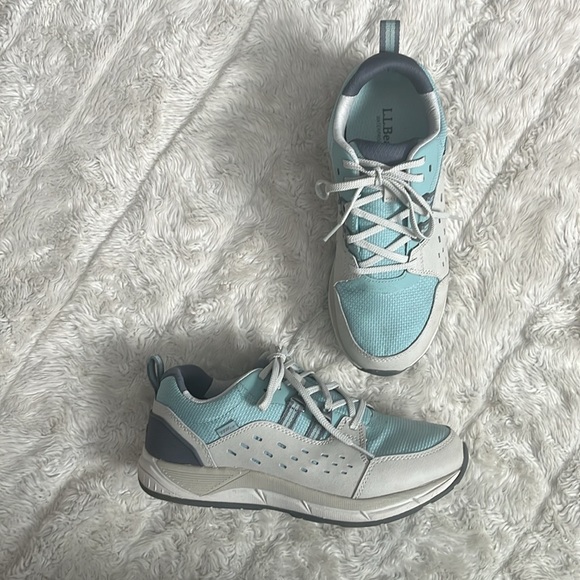 L. L. Bean Light‎ Blue and Tan Sneakers Womans Size 9.5 - Picture 3 of 4